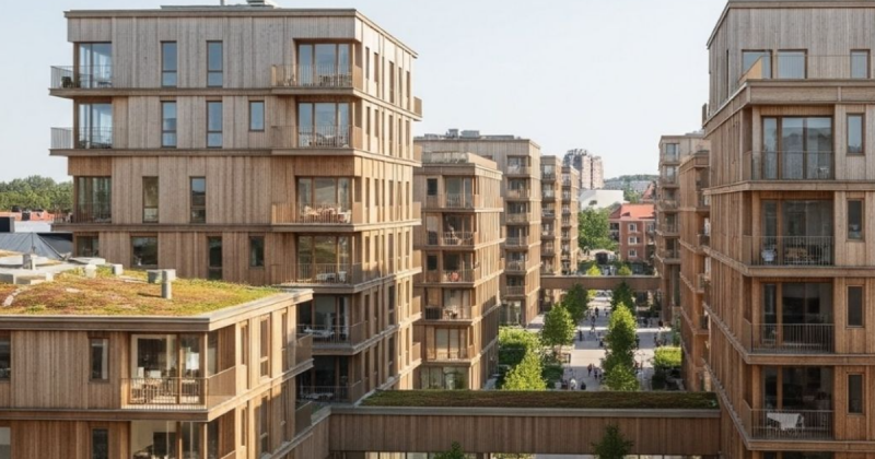 Fedezd fel a világ első fából készült városát: Stockholm Wood City! Ez a lenyűgöző projekt nem csupán a fenntarthatóságot helyezi a középpontba, hanem a modern építészet határait is újraértelmezi. A város szívében található fából készült épületek nemcsak 